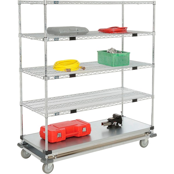 Nexel Open Sided Wire Stock Picker Truck w/5 Shelves, 1000 lb. Capacity, 60inL x 24inW x 69inH 558826A - main